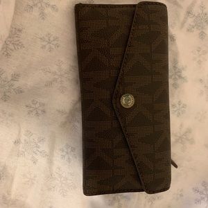 Michael Kors Brown Wallet With Red Change Purse
